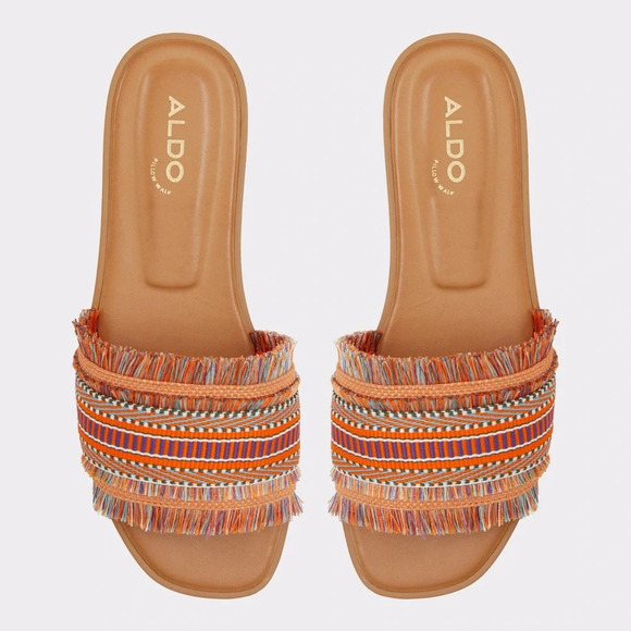 Aldo Nalani Multicolour Fringe embellished Flat Sandals -  6.5 - Picture 1 of 7